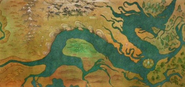 Map of the fantasy land Kumandra.