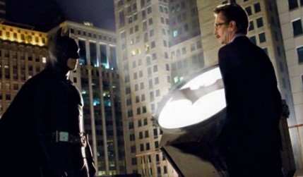 Gordon meeting The Batman in The Dark Knight