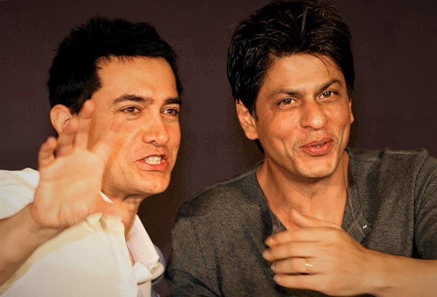 Indian actors Aamir Khan and Shah Rukh Khan