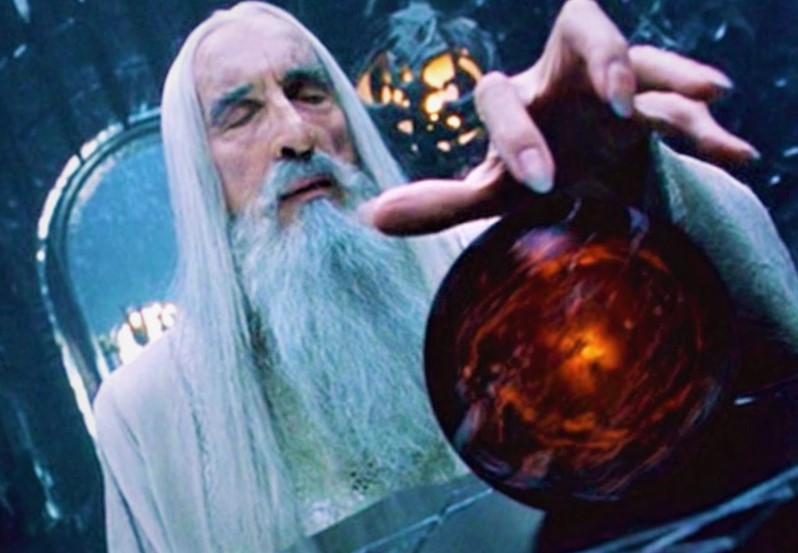 Christopher Lee as Saruman in the film The Lord of the Rings