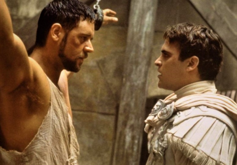 Maximus and Commodus in the 2000 Oscar winning film Gladiator.