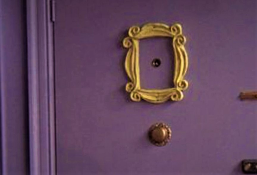 Pepehole in Monica's apartment in Friends
