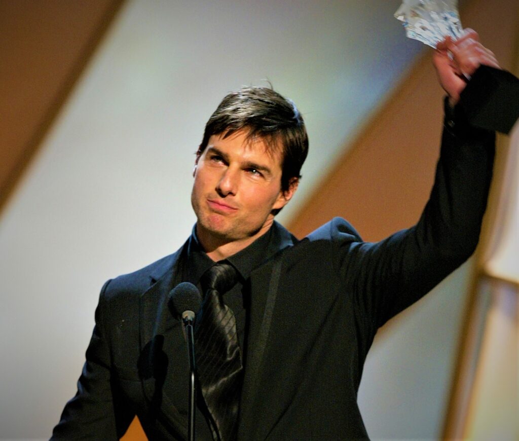 American actor Tom Cruise in award show.