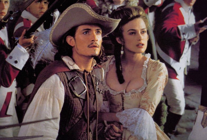 Orlando Bloom and Keira Knightley in Pirates of Caribbean: Curse of Black Pearl