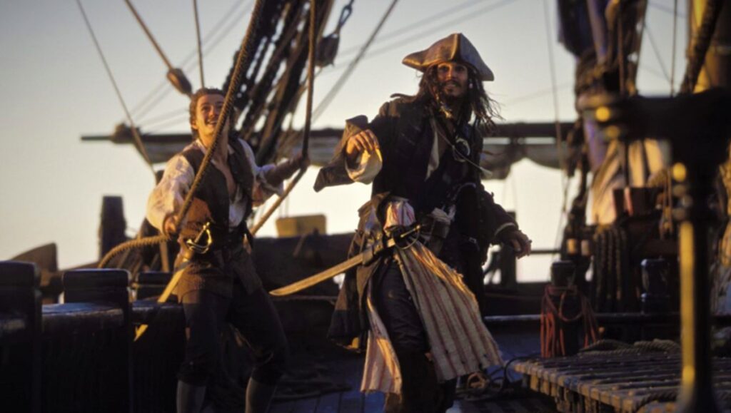 Orlando Bloom and Johnny Depp in Pirates of the Caribbean: Dead Man’s Chest (2006).
Best action adventure film.