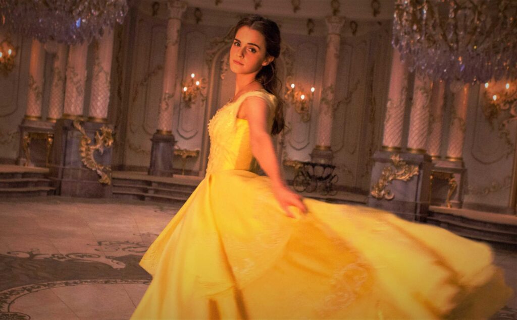 Emma Watson wearing a beautiful dress in Beauty and The Beast (2017)